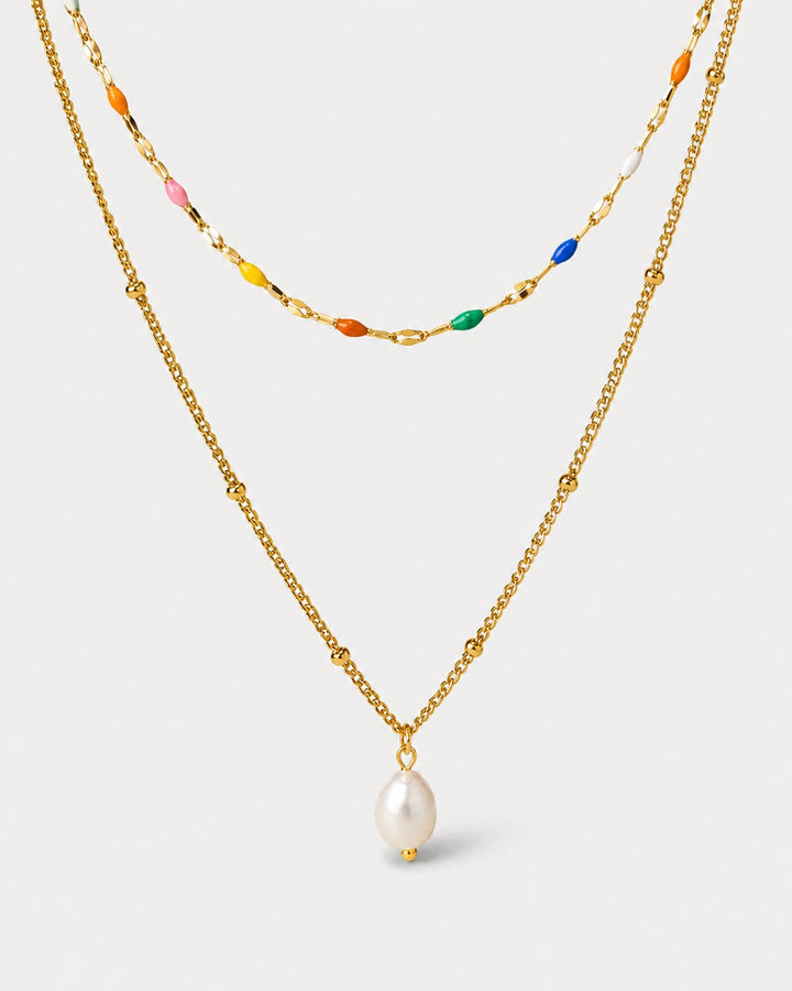 Akoya Layered Pearl Necklace - front product view