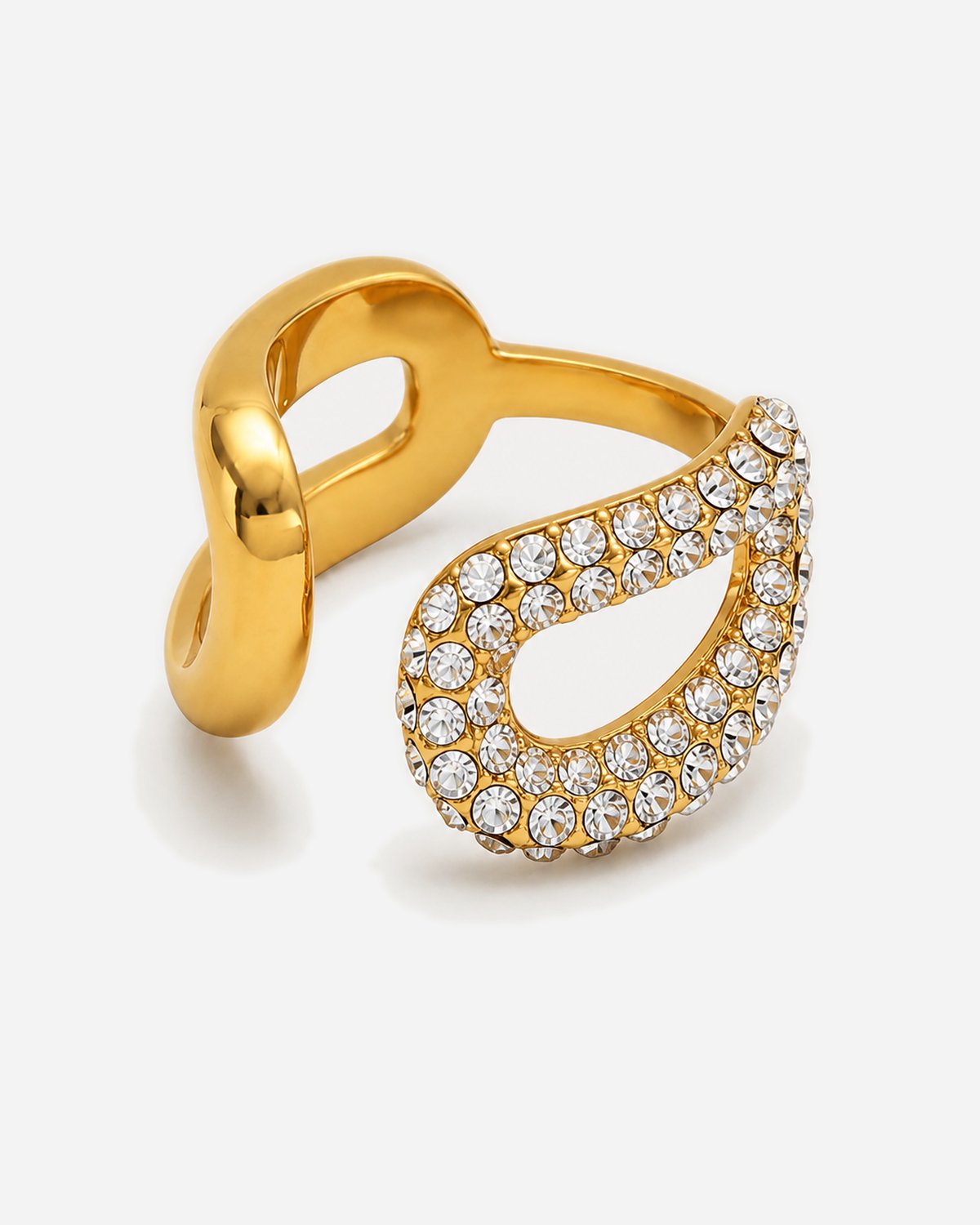 Arna Adjustable Crystal Ring — 01 — Gold — product hero