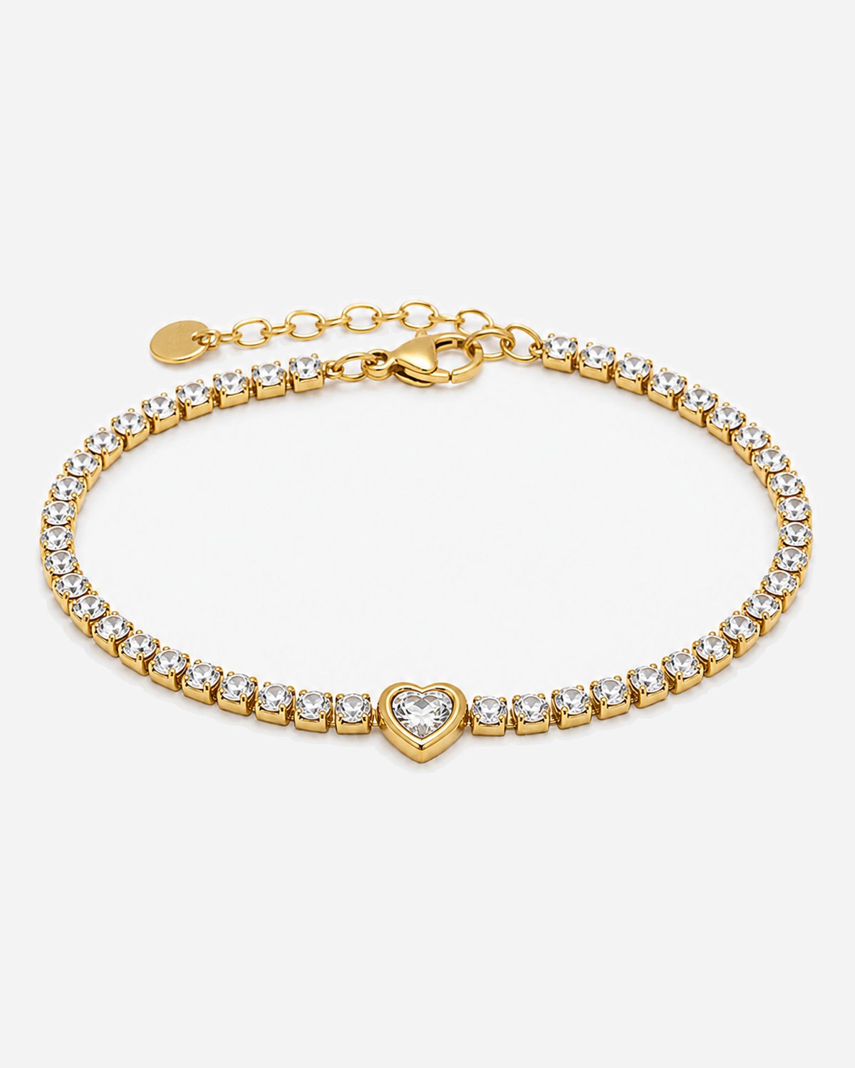 Clarissa Crystal Heart Bracelet — Gold product hero