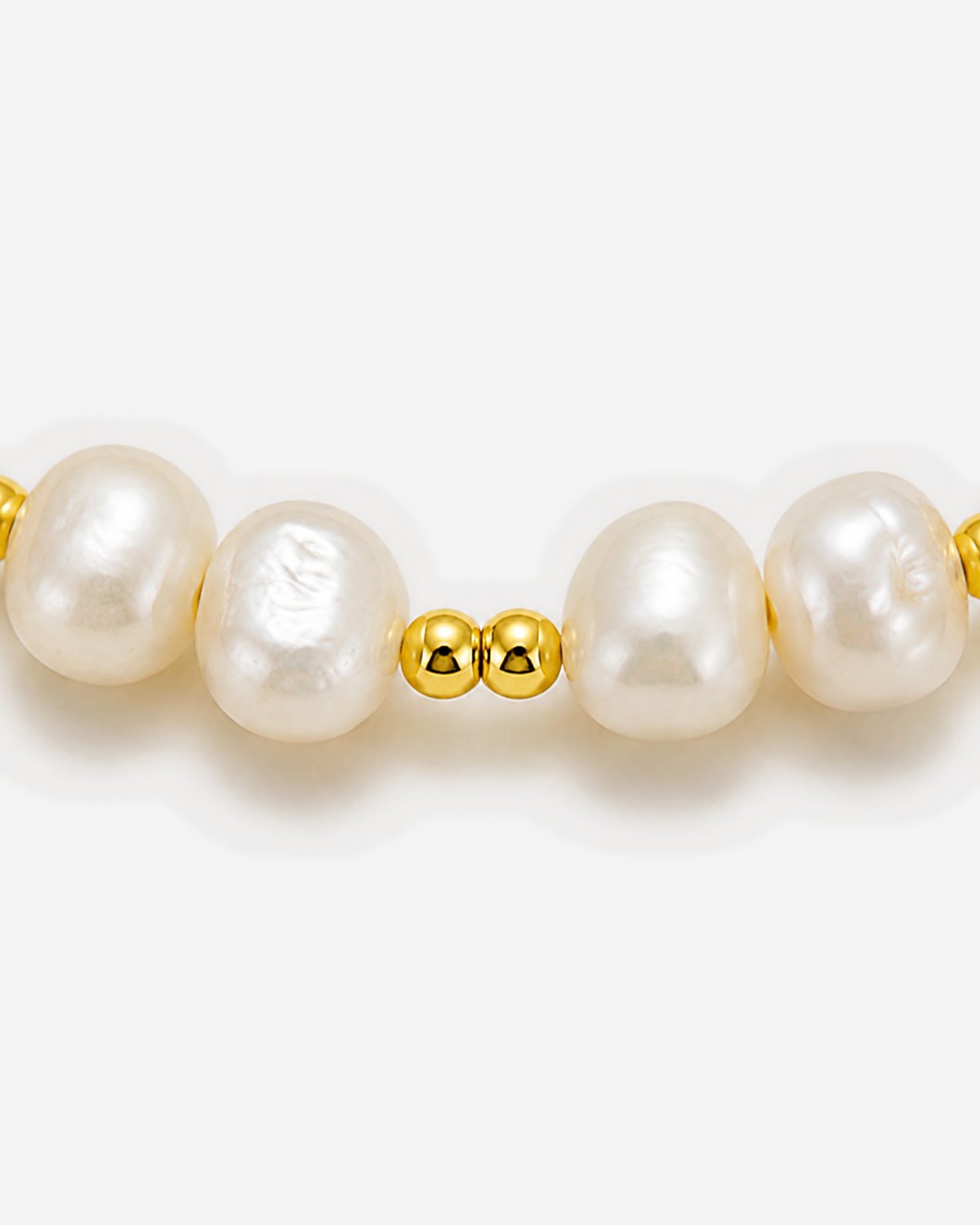 Dara Pearl Bracelet — 02 — Gold — paired-pearl/twin-spacer macro