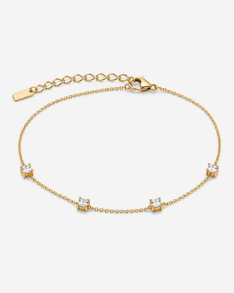 Elmas Crystal Anklet — Gold product hero