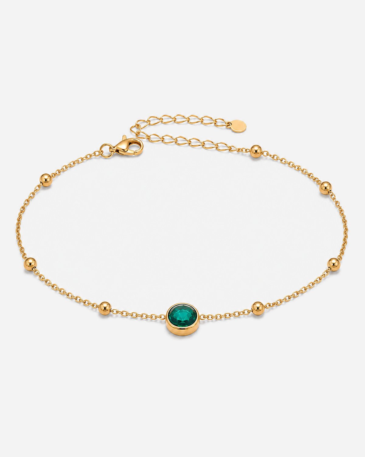 Jade Crystal Anklet — Green product hero
