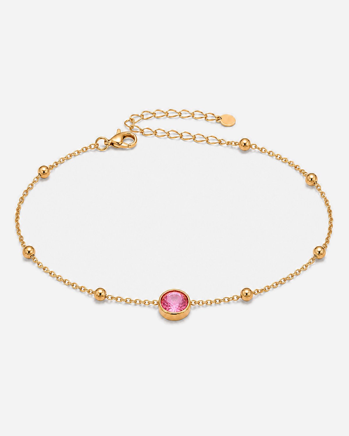 Jade Crystal Anklet — Pink product hero
