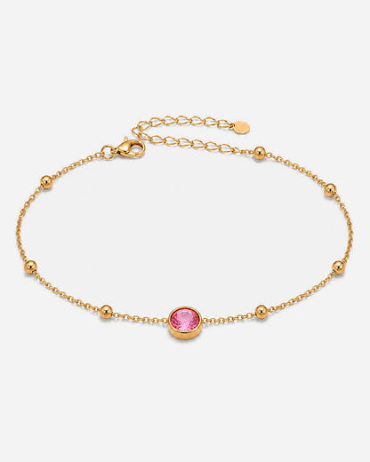 Jade Crystal Anklet — Pink product hero