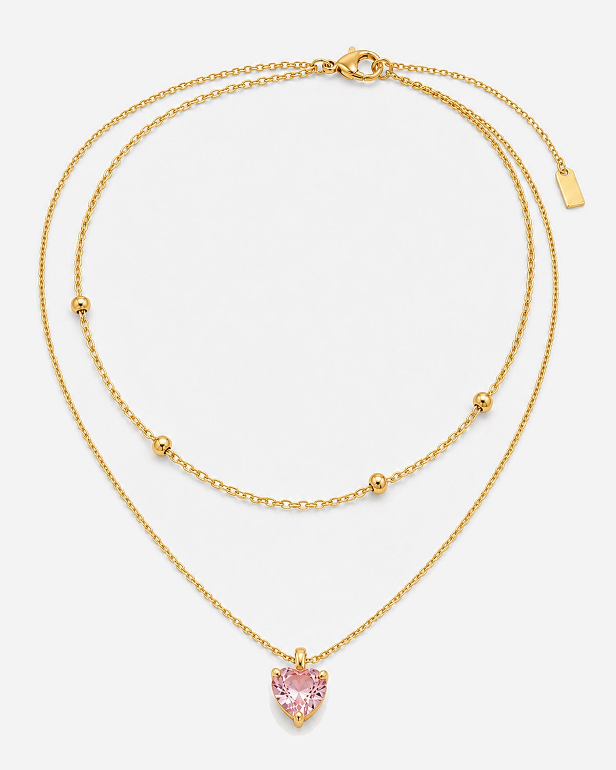 Jula Crystal Heart Layered Necklace — product hero