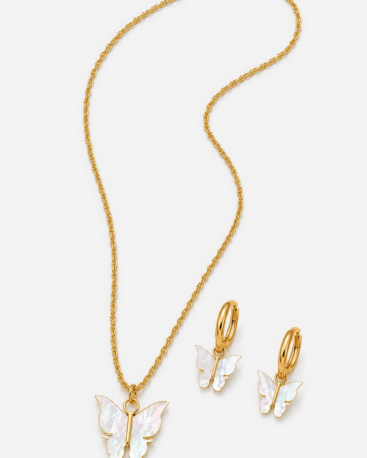 Kimana Butterfly Shell Set — 03 — Gold — full three-piece alternate; clasp provisional