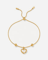 Muriel Heart Shell Bracelet — 01 — Gold — full adjustable bracelet hero