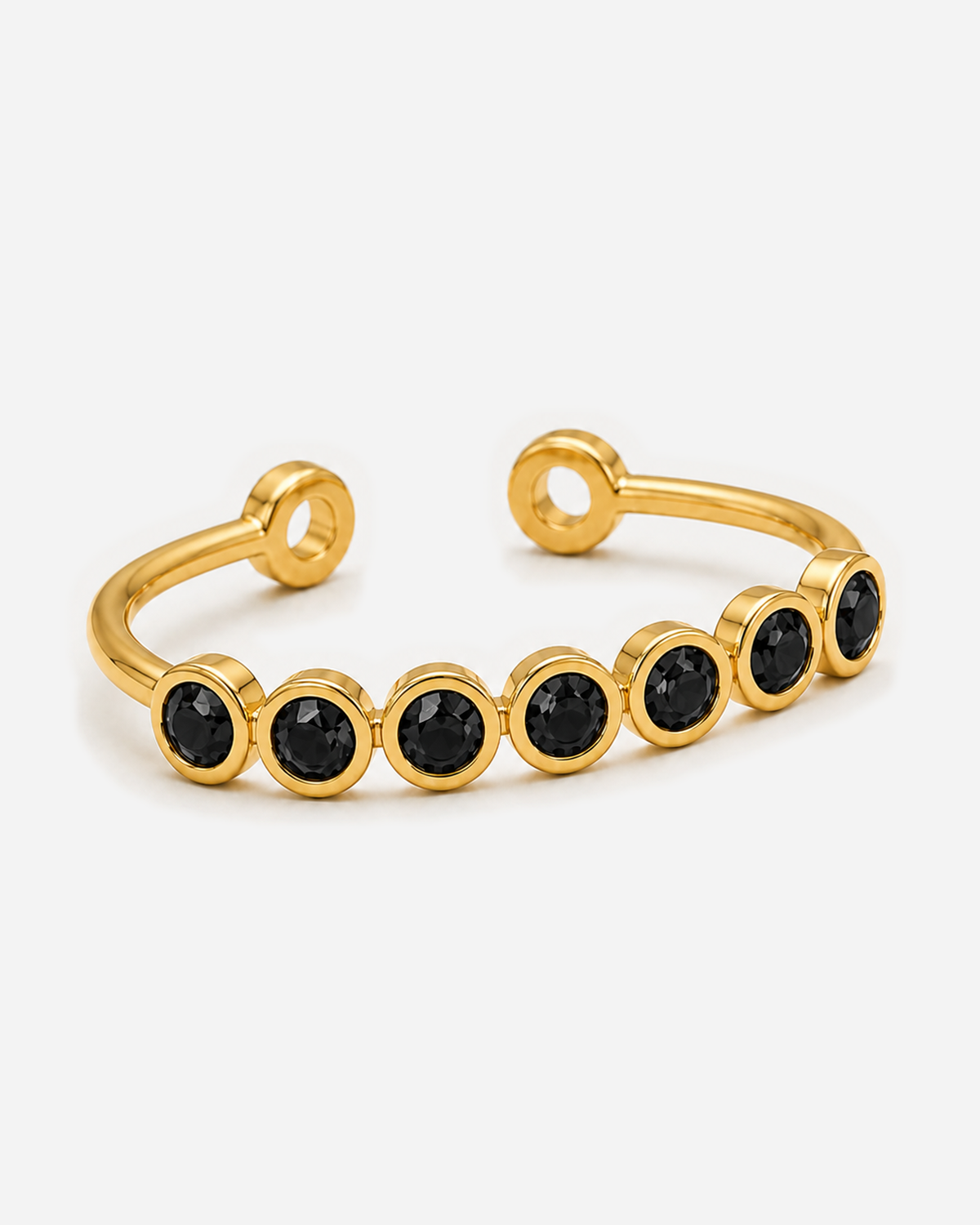 Mica Adjustable Ring — Gold / Black — variant hero