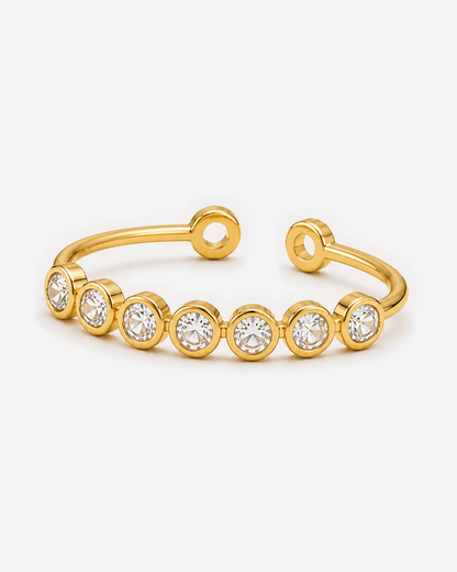 Mica Adjustable Ring — Gold / Clear — variant hero
