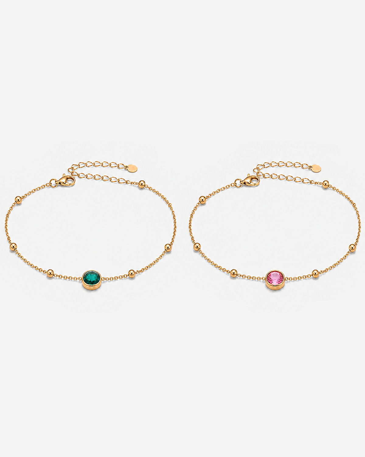Jade Crystal Anklet — 09 — complete Green and Pink crystal anklets