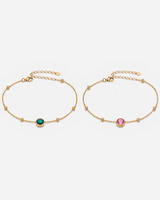 Jade Crystal Anklet — 09 — complete Green and Pink crystal anklets