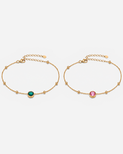 Jade Crystal Anklet — 09 — complete Green and Pink crystal anklets